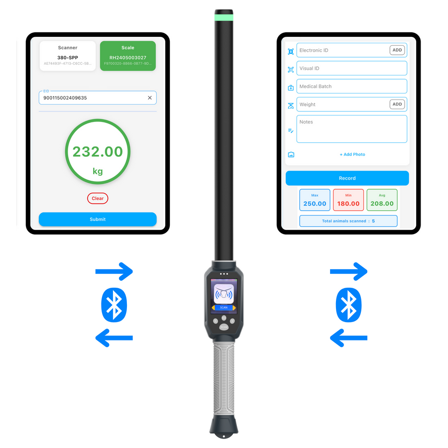 Bluetooth EID Tag Stick Reader – Scan, Identify & Record Instantly